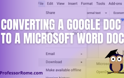 Converting a Google Doc to a Microsoft Word Doc