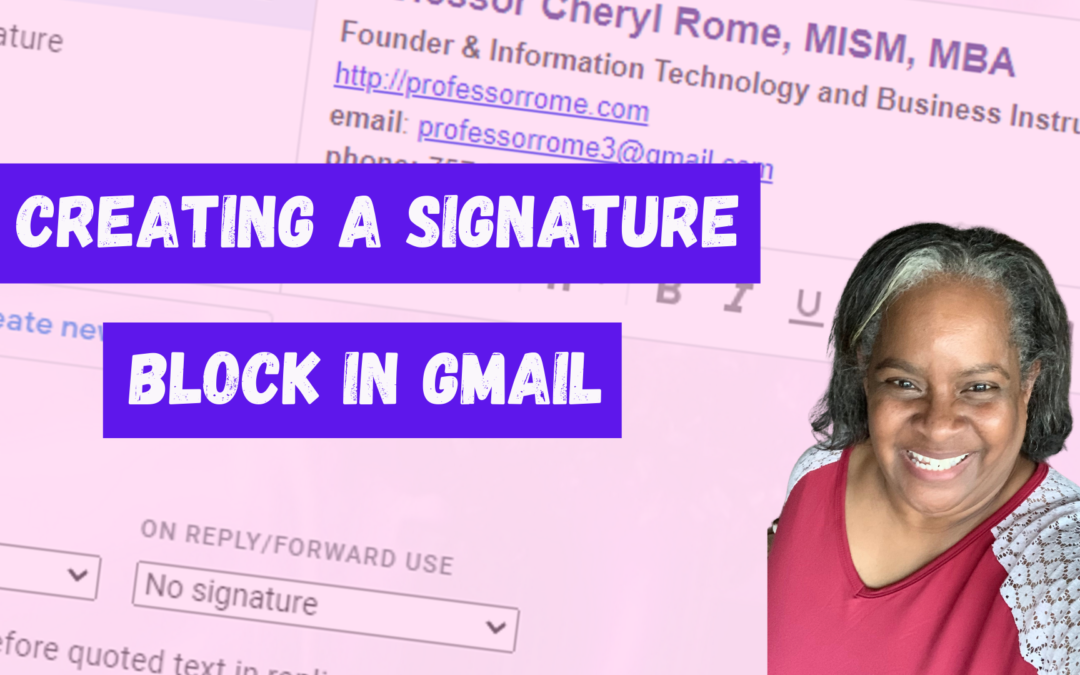 Creating a Signature Block in Gmail