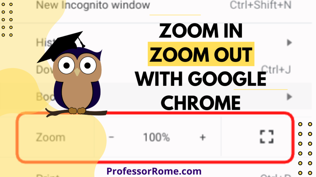 Zoom In Zoom Out with Google Chrome